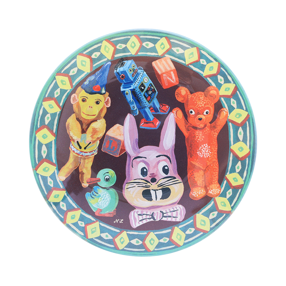 Nathalie Lete Glass plate S Gardener rabbit | 8000000works
